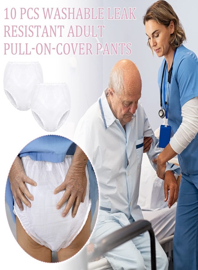 Weewooday 10 Pcs Waterproof Incontinence Underpants Plastic Pants Incontinence Leak Protection Adult Washable Diaper Cover (White,XX-Large) - Image 4